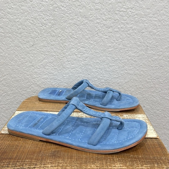 Free People Harden Lapis Blue Suede Slide Sandals Size 8 - Picture 3 of 8